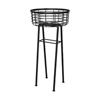 Panacea 20 Inches Modern Farmhouse Wire Basket Plant Stand (81440)
