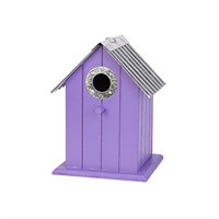Panacea 22cm Colourful Wild Bird House In Purple (25415)