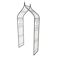 Panacea Black Ogee Top Garden Arbor With Finials (89091)