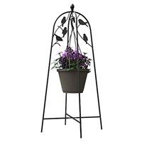 Panacea Black Perching Birds Hanging Basket Stand (88123)