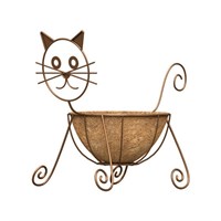 Panacea Cat Planter With Coco Liner - Rust (86655)