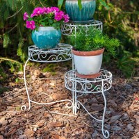 Panacea Country Scroll 3-Tier Plant Stand (83372)