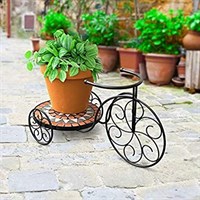 Panacea Rustica Italia Mosaic Tile Tricycle Plant Stand (83278)