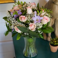 Pastel Roses & Freesia Cut Flower Handtied Bouquet