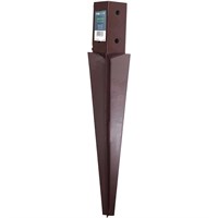 Perry 100mm Bolt Grip Fence Post Support 600mm Spike - Brown (47010100Br)