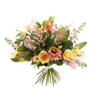 Pink & Apricot Hand Tied Floral Bouquet