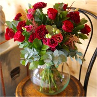 Pink and Red Romance Hand Tied Floral Bouquet