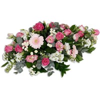 With Sympathy Flowers - Pink and Cream Single Ended Spray 3ft