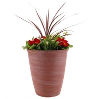 Planted Dune Planter 11 Inch Outdoor Bedding Container - Spring