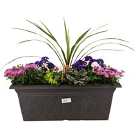 Planted Durham 24 inch Window Box Outdoor Bedding Container - Autumn