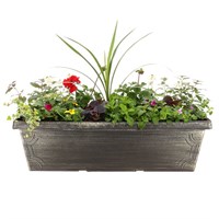 Planted Estate Window Box 30 Inches Outdoor Bedding Conatiner - Summer