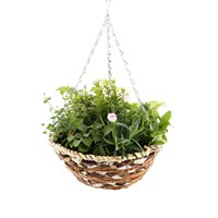 Hanging Seasonal Bedding Wicker Basket 12 Inches - Summer 