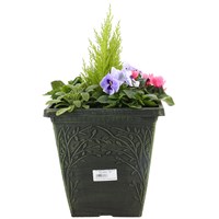 Planted Linden Square 10 inch Outdoor Bedding Container - Autumn