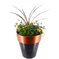 Planted Sterling Pot Round 12 Inches Outdoor Bedding Container - Summer