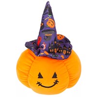 PMS 15cm Plush Halloween Pumpkin With Purple Witches Hat (447080)