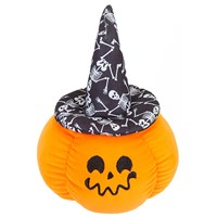 PMS 15cm Plush Halloween Pumpkin With Skeleton Witches Hat (447080)