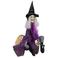 PMS 36 Inch Hanging Witch Halloween Decoration with Kicking Legs (979132)