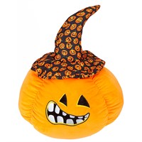 PMS 50cm Plush Halloween Pumpkin With Pumkpin Witches Hat (447081)