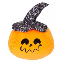 PMS 50cm Plush Halloween Pumpkin With Skeleton Witches Hat (447081)