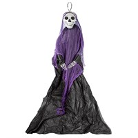 PMS 7ft Hanging Purple Skull Frightener Halloween Decoration (976182)