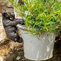 Potty Feet Decorative Pot Buddies - Antique Bronze Schnauzer (PB0023)