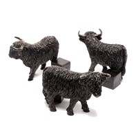 Potty Feet Decorative Pot Feet - Antique Bronze Highland Cow - Set of 3 (PF0074)