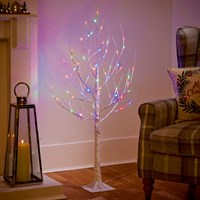 Premier 1.2m Birch Christmas Tree with 64 Multi Colour LEDs (LV261127M)