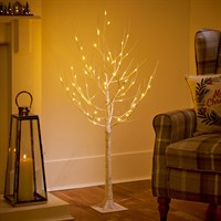 Premier 1.2m Birch Christmas Tree with 64 Warm White LEDs (LV261127WW)