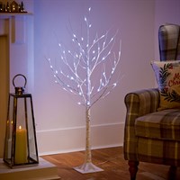 Premier 1.2m Birch Christmas Tree with 64 White LEDs (LV261127W)