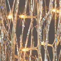 Premier 1.2m Branch with Silver Christmas Glitter & 80 Warm White LEDs (LV093349S)