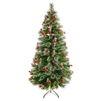 Premier 1.2m (4ft) Snow Tipped Artificial Christmas Tree with Cones And Berries (FT141109)