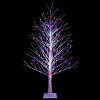 Premier 1.8m (6ft) Multi Colour Birch Pre Lit Twig Branch Christmas Tree with 1100 LEDs (LV232496RBW)