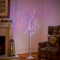 Premier 1.8m Birch Christmas Tree with 90 Multi Colour LEDs (LV261129M)