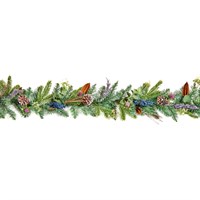 Premier 1.8m Eucalyptus Thistle Artificial Christmas Garland with Blackberry & Cones (DF247277)