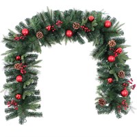 Premier 1.8m (6ft) Red Bauble & Pine Cone Artificial Christmas Garland (SST2106R-180)