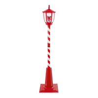 Premier 1.8m Red Light Up Muscial Festive Christmas Lamp Post with Santa (LV243157)