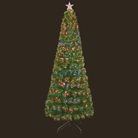 Premier 1.8m (6ft) Slim Fibre Optic Artificial Christmas Tree With Leds & Light Up Star (FT171072)