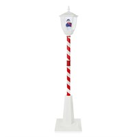 Premier 1.8m White Light Up Muscial Festive Christmas Lamp Post with Snowman (LV243158)