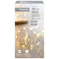 Premier 100 Warm White LED Battery Operated Microbrights Christmas String Lights (LB151210WW)