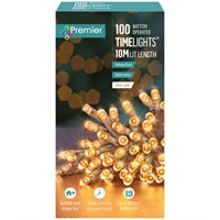 Premier 100 Vintage Gold Clear Cable LED Battery Christmas String Lights (LB112383VGC)