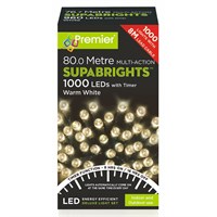 Premier 1000 Multi Action LED Supabright Timer - Warm White LEDs (LV192153WW) Christmas Lights
