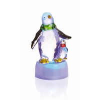 Premier 10cm Acrylic Christmas Penguin with LEDs- Blue (LB131684)
