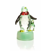 Premier 10cm Acrylic Christmas Penguin with LEDs- Green (LB131684)