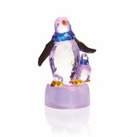 Premier 10cm Acrylic Christmas Penguin with LEDs - Purple (LB131684)