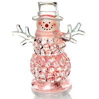 Premier 12cm Battery Operated Christmas Lit Acrylic Snowman (LB213186)