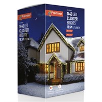Premier 1400 Warm White LED Multi Action Cluster Brights Christmas String Lights (LV251751WW)