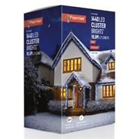 Premier 1400 White LED Multi Action Cluster Brights Christmas String Lights (LV251751W)