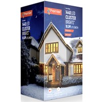 Premier 1440 LED Multi Action Clear Cable Cluster Vintage Gold Christmas String Lights (LV251751VGC)