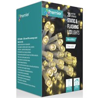 Premier 20 Battery Operated Flashing Warm White LED Christmas String Lights (LB261077WWC)