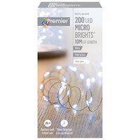 Premier 200 White LED Battery Operated Microbrights Christmas String Lights (LB151211W)